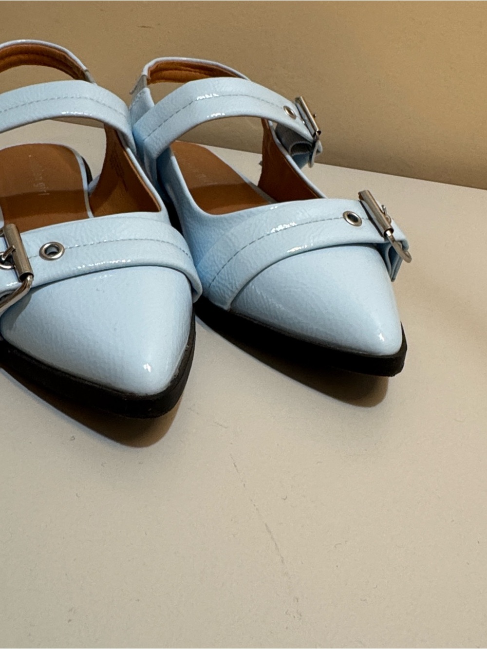 NEW✨ Madden Girl Light Blue Pointed Slingback Flats with Buckle Detail size 8 - Picture 6 of 9